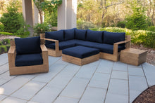 7 pc Pacific Teak Sectional Seating Group with Ottoman. Sunbrella Cushion.
