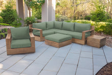 7 pc Pacific Teak Sectional Seating Group with Ottoman. Sunbrella Cushion.