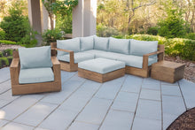 7 pc Pacific Teak Sectional Seating Group with Ottoman. Sunbrella Cushion.