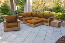 7 pc Pacific Teak Sectional Seating Group with Ottoman. Sunbrella Cushion.