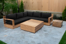 7 pc Pacific Teak Sectional with Square Coffee Table. Sunbrella Cushion.
