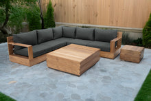 7 pc Pacific Teak Sectional with Square Coffee Table. Sunbrella Cushion.
