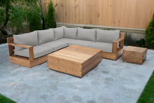 7 pc Pacific Teak Sectional with Square Coffee Table. Sunbrella Cushion.