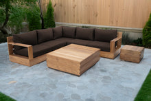 7 pc Pacific Teak Sectional with Square Coffee Table. Sunbrella Cushion.