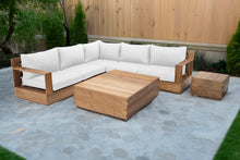 7 pc Pacific Teak Sectional with Square Coffee Table. Sunbrella Cushion.