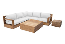 7 pc Pacific Teak Sectional with Square Coffee Table. Sunbrella Cushion.
