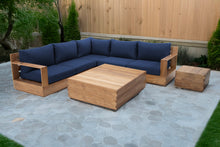 7 pc Pacific Teak Sectional with Square Coffee Table. Sunbrella Cushion.
