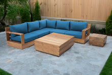 7 pc Pacific Teak Sectional with Square Coffee Table. Sunbrella Cushion.