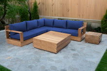 7 pc Pacific Teak Sectional with Square Coffee Table. Sunbrella Cushion.