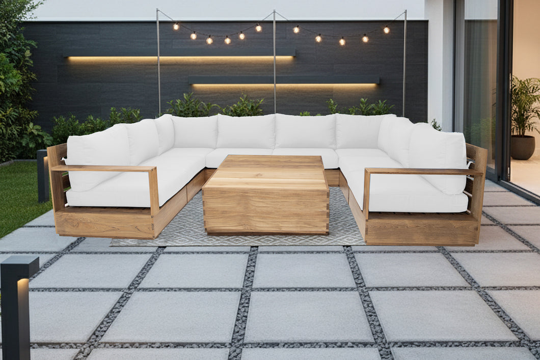 9 pc Pacific Teak Sectional with 40