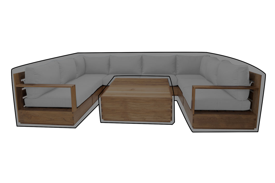 9 pc Pacific Teak Sectional with 40