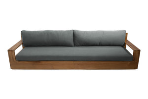 Pacific 108" Teak Outdoor Sofa. Sunbrella Cushion