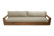 Pacific 108" Teak Outdoor Sofa. Sunbrella Cushion