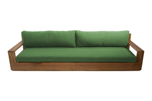 Pacific 108" Teak Outdoor Sofa. Sunbrella Cushion