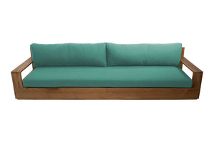 Pacific 108" Teak Outdoor Sofa. Sunbrella Cushion