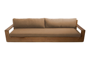 Pacific 108" Teak Outdoor Sofa. Sunbrella Cushion