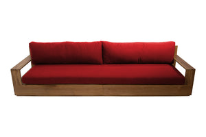 Pacific 108" Teak Outdoor Sofa. Sunbrella Cushion