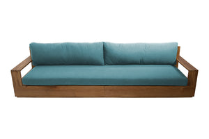 Pacific 108" Teak Outdoor Sofa. Sunbrella Cushion