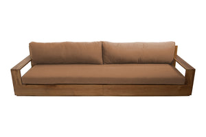 Pacific 108" Teak Outdoor Sofa. Sunbrella Cushion