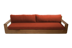 Pacific 108" Teak Outdoor Sofa. Sunbrella Cushion