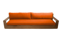 Pacific 108" Teak Outdoor Sofa. Sunbrella Cushion