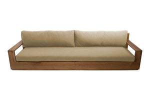 Pacific 108" Teak Outdoor Sofa. Sunbrella Cushion