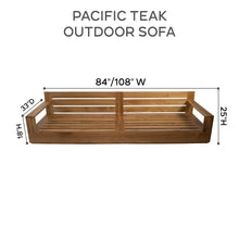 7 pc 84" Pacific Teak Deep Seating Set with 72" Coffee Table. Sunbrella Cushion.