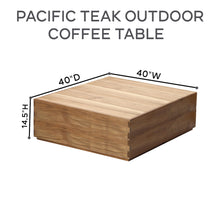 Pacific 40" Square Teak Outdoor Coffee Table