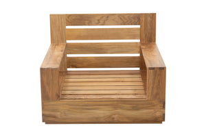Pacific Teak Outdoor Swivel Club Chair. Sunbrella Cushion.