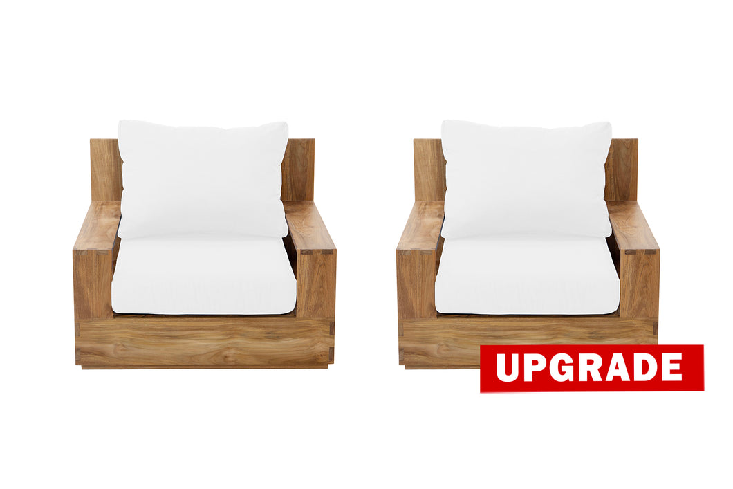 UPGRADE Set of 2 Pacific Teak Outdoor Swivel Club Chair