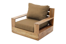 Pacific Teak Outdoor Swivel Club Chair. Sunbrella Cushion.