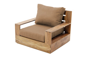 Pacific Teak Outdoor Swivel Club Chair. Sunbrella Cushion.