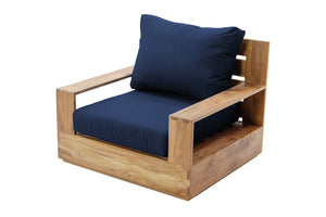 Pacific Teak Outdoor Swivel Club Chair. Sunbrella Cushion.