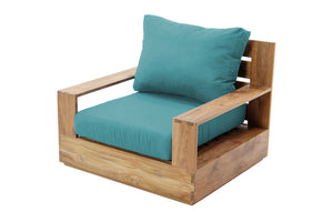 Pacific Teak Outdoor Swivel Club Chair. Sunbrella Cushion.
