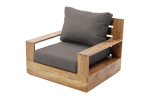 Pacific Teak Outdoor Swivel Club Chair. Sunbrella Cushion.