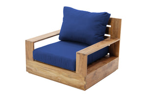 Pacific Teak Outdoor Swivel Club Chair. Sunbrella Cushion.