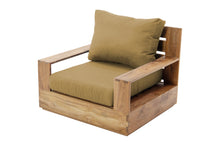 Pacific Teak Outdoor Swivel Club Chair. Sunbrella Cushion.