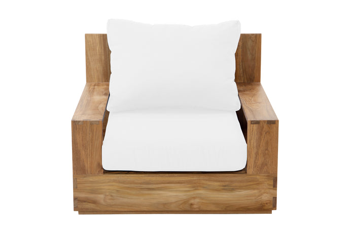 Pacific Teak Outdoor Swivel Club Chair. Sunbrella Cushion.