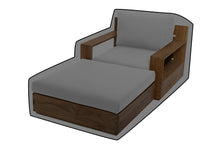 Pacific Teak Club Chair w/ Ottoman WeatherMAX Outdoor Weather Cover
