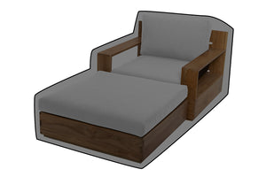 Pacific Teak Club Chair w/ Ottoman WeatherMAX Outdoor Weather Cover