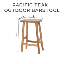 Set of 2 Pacific Teak Outdoor Barstool