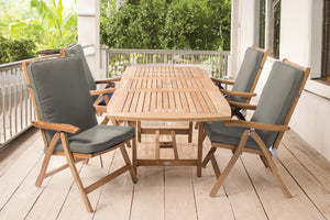 Royal Teak 5-Piece Estate Teak Dining Set with 60-78" Rectangular Expansion Table