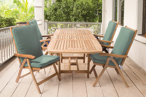 Royal Teak 5-Piece Estate Teak Dining Set with 60-78" Rectangular Expansion Table