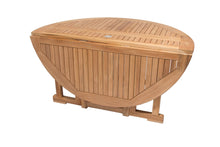 7 pc Sailor Teak Dining Set with 60" Round Drop Leaf Table