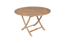 5pc Florida Teak and Sling Dining Set with Round 47 Folding Table