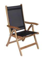 5pc Florida Teak and Sling Dining Set with Round 47 Folding Table