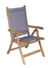 5pc Florida Teak and Sling Dining Set with Round 47 Folding Table