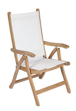 5pc Florida Teak and Sling Dining Set with Round 47 Folding Table