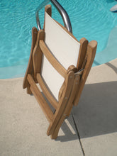 5pc Florida Teak and Sling Dining Set with Round 47 Folding Table