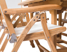 5pc Florida Teak and Sling Dining Set with Round 47 Folding Table